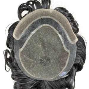 Lace Front Toupee 100% Density Remy Human Hair European Hair Loose Deep Wave Right Center Part Invisible Knots 100% Hand Tied - Product Image 2