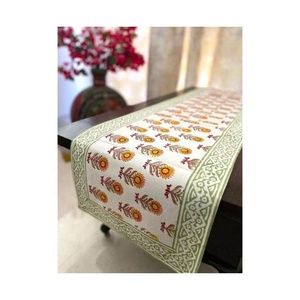 New Arrival Classic High Quality Embroidered <b>Table</b> Decoration Clear Trendy 100% Organic Cotton Helpful Edge Bind <b>Table</b> <b>Runners</b> - Product Image 5