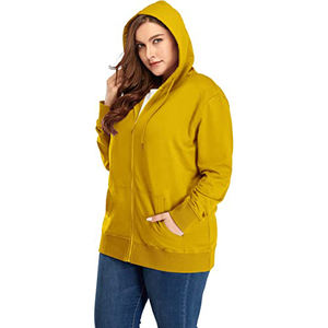 Sudadera con capucha con cremallera y logotipo personalizado para mujer de otoño e invierno, cuello con capucha de algodón 100% con logotipo frontal - Product Image 5