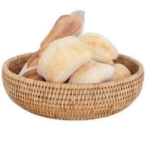 Simple <b>Rattan</b> <b>Basket</b> Handmade Woven Storage for Fruits Snacks <b>Laundry</b> Toys Kitchen Tabletop Everyday Organize Use From India - Product Image 1