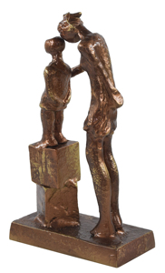 Modern Design Handmade Aluminium Sculpture Ornament Mother Son Decorative Figurine Movable Vertical Table Home Hotel Anniversary - Product Image 3