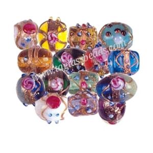 Perles de verre style Murano Lampwork perles noires rondes à pois, formes mixtes, couleurs, tailles perles multicolores, 12mm ~ 24mm, - Product Image 2