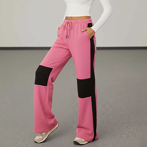 Women Everyday Wide Leg Sweatpants Soft Fleece Warm Breathable Flexible Regular Cozy Lounge Winter Casual Smooth Fit <b>Lace</b> Flat - Product Image 2