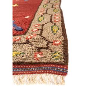 พรมขนสัตว์ทำมือขนาดใหญ่ Nayaab รูปทรงสี่เหลี่ยมผืนผ้า 9x12 ฟุต ลายเรขาคณิตสีแดงส้มคลาสสิก ทอแบบเรียบ สำหรับทางเข้าบ้าน-Paem-954 - Product Image 4