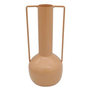 Vase à fleur en métal de fer de couleur jaune avec des motifs traditionnels, se fondant parfaitement dans les intérieurs de chalet ou de ferme vintage - Product Image 2