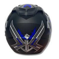 Casque de moto ABS demi-visage bleu mat BXP JP7 Juke de haute qualité, neuf |   Double visière certifiée SNI pour adultes