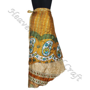 Ropa Bohemia hippie para mujer, vestido tradicional de playa, ropa de mujer, falda envolvente Reversible, falda envolvente, vestidos de playa Sari Vintage - Product Image 3