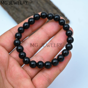 Bracelets de perles d'onyx noir de 8mm vente en gros de pierres précieuses d'onyx noir bracelets de perles rondes de 8mm bracelets de perles de cristaux de guérison - Product Image 1