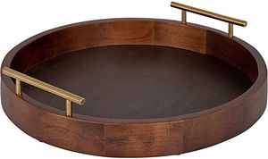 Elegante bandeja de aluminio de estilo antiguo, construcción duradera de lujo para el hogar, bandeja de servicio con forma de Hotel para decoración de mesa - Product Image 4