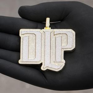 Hip Hop Charms Pendentif En Or Jaune VVS Moissanite Diamant Coupe Ronde Pendentifs Fins pour Homme Argent Sterling 925 - Product Image 5