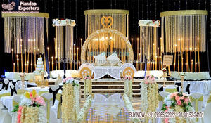 Scène de mariage marocaine en plein air découpée au laser, décoration de scène de réception de mariage en plein air, thème blanc, scène de fête de mariage aux États-Unis - Product Image 6