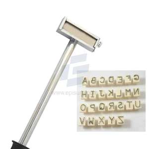 Marteau d'identification vétérinaire pour animaux d'élevage avec fixation latérale, 1 rangée, corps en acier inoxydable - Product Image 2