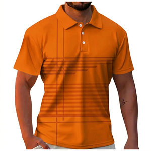 Chemise d'été fine à col ras du cou et manches longues pour homme, coupe ajustée, rayée, tricotée, avec poche, formelle - Product Image 6