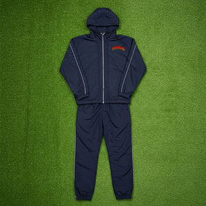 Survêtement pour femme en coton 100% de haute qualité, fermeture éclair, logo en dentelle imprimé DTF personnalisé, taille plus, poids lourd, respirant, hiver, 2 pièces - Product Image 1