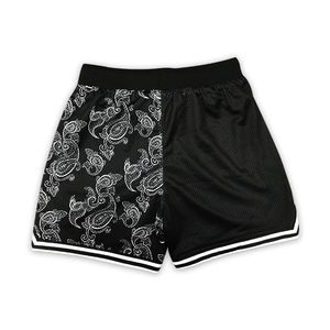 Short de basket en maille poches été basique hommes Shorts coupe courte Polyester plaine coton Basketball Shorts - Product Image 2