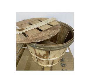Fabricación de Vietnam 1/2 Cesta de madera Bushel/Cesta de almacenamiento de madera de pino natural con tapa de Asa Jardín de casa - Product Image 2