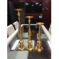Ensemble de 3 bougeoirs en métal au design moderne et unique, plaqués or, écologiques, taille personnalisée, pour salon et mariage