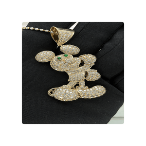 Meilleure vente de pendentif en diamant véritable de style Hip Hop avec or jaune 14Kt pour un usage quotidien élégant disponible à la vente - Product Image 4