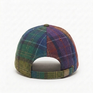 Casquette de baseball décontractée à carreaux avec motif tartan coloré, style Dad Hat, respirante, en coton sergé doux, broderie personnalisée - Product Image 3