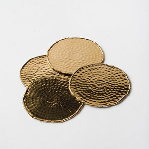 Posavasos únicos de dos tonos de latón y níquel al por mayor, nueva colección de India para uso en hoteles, restaurantes y oficinas, empaquetados en cajas de cartón - Product Image 6