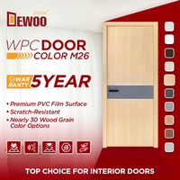 WPC PVC Film Porte DEWOO persienne Style Moderne Prix Pas Cher pour Salon/Toilette En Bois Plastique Ouverture Manuelle Intérieur Usage Domestique