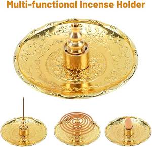 Brûleur d'encens en bois de santal sur base en laiton exquis avec parfum religieux, durable et 100% naturel, design indien pour un usage domestique - Product Image 5