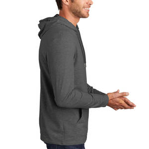 Camiseta con capucha azul transpirable para hombre, manga larga, 100% algodón, estampado de soplo, ligera, anticontracción, talla 6XL para otoño - Product Image 6