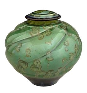 Urnas para adultos con acabado de esmalte de Color verde para cenizas humanas, venta al por mayor, urnas de cremación de Metal de la más alta calidad hechas en la India - Product Image 1