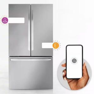 23 Cu. Réfrigérateur à porte française à 4 portes, compatible avec panneau encastrable, profondeur standard - Gris - Product Image 4