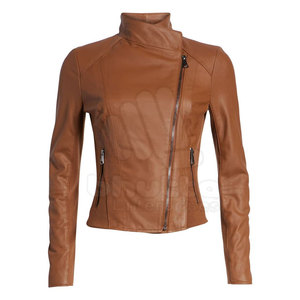 Blouson d'hiver pour femme, style rétro, en cuir véritable et polyester, col montant, imperméable, coupe-vent, respirant, très tendance - Product Image 1