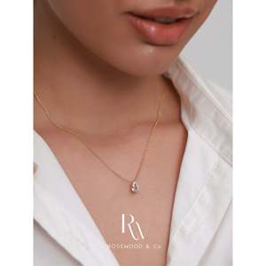 Collana con Pendente a Goccia e Zircone a Forma di Pera Placcata in Oro 18K con Diamanti Trasparenti, Regalo alla Moda per Lei - Product Image 6