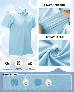 Polo de Golf de Manga Corta para Hombre, Camiseta Transpirable de Secado Rápido para Deportes, Tenis Atléticos, Rendimiento - Product Image 4