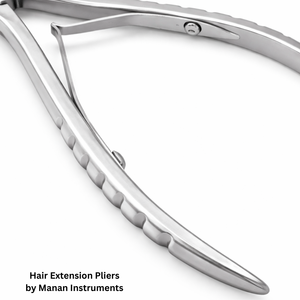 Pince à extensions de cheveux professionnelle de haute qualité en acier inoxydable - Marque MANAN INSTRUMENTS, couleur et logo personnalisables - Product Image 5