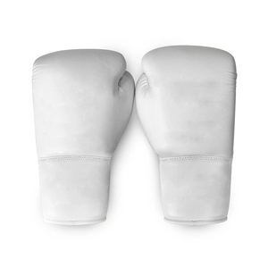 ถุงมือชกมวยหนังวัวแท้สีขาว คุณภาพสูงสุด ทนทาน น้ำหนักเบา ดีไซน์ทันสมัย แบบผูกเชือก สินค้าขายดี รุ่นใหม่ รับสั่งทำ - Product Image 1