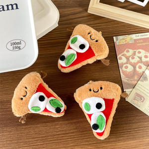 Pizza Pie Plush Toys Pendant Mini Triangle Pizza Plush <b>Dolls</b> Keychain Soft Stuffed Toys Schoolbag Pendant Keychain Girl Gifts - Product Image 2