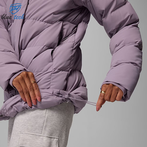 New Style <b>Women</b> Puffer <b>Jacket</b> Oversized Winter Warm Quilted Knitted Custom Logo & Design Print OEM Front - Product Image 4