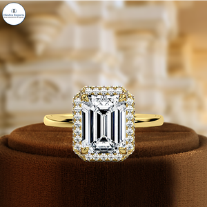 Bague de fiançailles solitaire en diamant de laboratoire 1 carat, coupe émeraude, bague de mariage, certifiée IGI, or blanc 14 carats, meilleur cadeau pour elle, jour spécial - Product Image 2