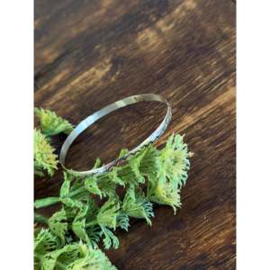 Navajo-Made Sterling <b>Silver</b> Fashion <b>Bangle</b> Cuff <b>Bracelet</b> - Product Image 3