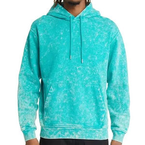 Nouveauté, sweat-shirt pour homme en molleton 100% coton, décontracté, uni, brodé, délavé à l'acide, coupe classique, pull lourd avec poche - Product Image 1