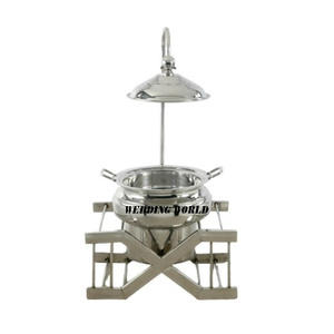 Réchaud en acier de luxe de haute qualité fait à la main Designer chauffe-plats vente en gros de nouveau plat de nourriture en métal - Product Image 4