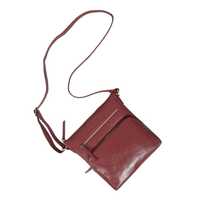 Sac bandoulière bohème vintage en cuir véritable, avec pompon, tannage végétal (VT), pleine fleur, finition italienne polie, véritable cuir
