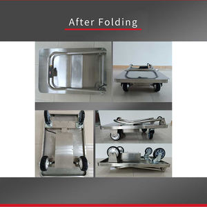 NK-202 Roestvrijstalen Elektrische <span class=keywords><strong>Trolley</strong></span> Opvouwbaar Ontwerp 300Kg Laadvermogen Kruiwagen Voor Fabrieksmagazijn Lading - Product Image 5