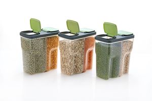 Premium 2 bölüm plastik saklama kabı 2 adet Set 2 bölmesi hava geçirmez temizle mikrodalga güvenli toptan tedarikçisi MOQ96 OEM - Product Image 5