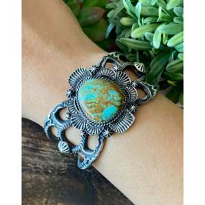 Bracelet manchette en argent sterling turquoise Kevin Billah Kingman - Product Image 2