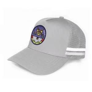 Topi Trucker Bordir Custom <span class=keywords><strong>Promo</strong></span> Musim Panas 2026, Hadiah Perusahaan Sporty, Set Topi Baseball 5 Panel Bergaris Samping Model AU - Product Image 3
