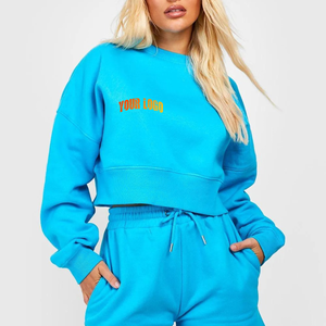 Sweats à capuche pour femmes de poids lourd de haute qualité surdimensionnés épaule tombante confortable couleur unie Streetwear sweat à capuche pour femme - Product Image 1