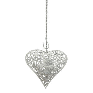 Precio asequible hierro/Cuentas Navidad colgante corazón blanco acabado para el hogar Navidad Festival decoración ornamento personalizado - Product Image 1