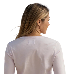 Camiseta de Manga Larga para Mujer, Color Rosa Claro, Cuello Redondo, 100% Algodón Orgánico de Lujo, Preencogido, Certificado GOTS, Ajuste Clásico, Suave y Premium - Product Image 5