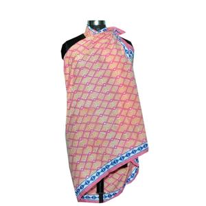 ผ้าพันคอสีชมพูสวยงามมาก ทำด้วยมือ พิมพ์ลายไม้ ผ้าซิ่นยาว ผ้าปาเรโอ ผ้าคลุมไหล่สำหรับผู้หญิง ผ้าคลุมชายหาด ผ้าฝ้าย 100% - Product Image 4