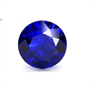 พลอยสังเคราะห์ไพลินคอรันดัม AAA อัญมณีหลวมทรงกลมตัดสวยงามขนาด4มม. ประเมินโดยบุคคลที่สาม - Product Image 1